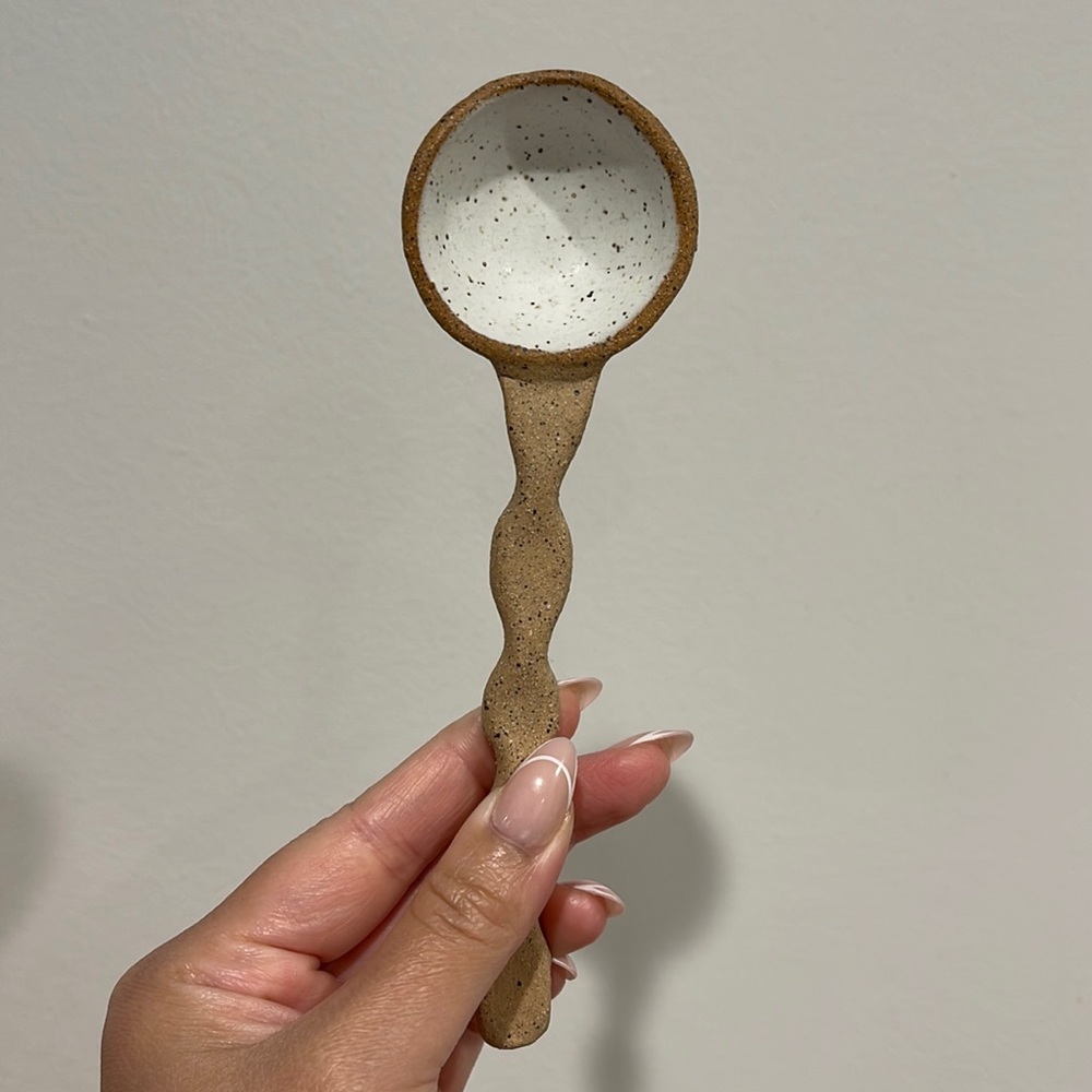 Handmade Ceramic Coffee Bean Spoon - never used!